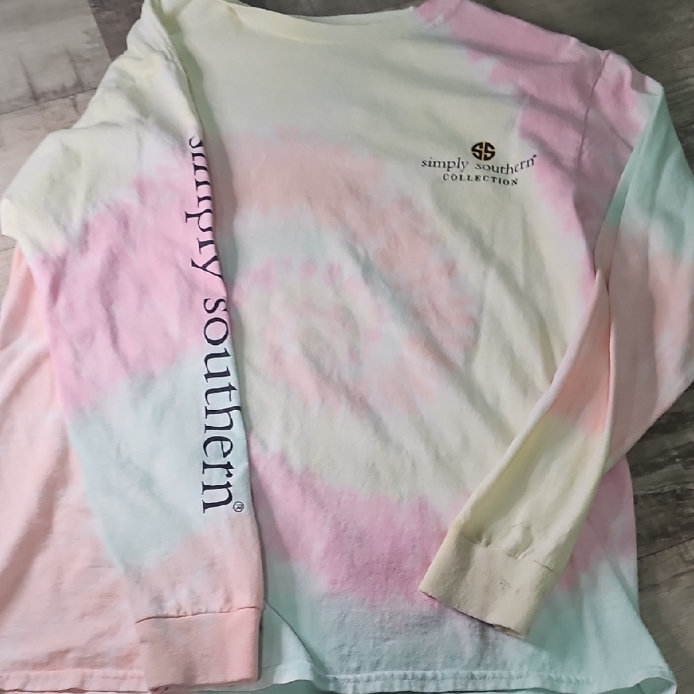 Simply Southern Tie-Dye Long Sleeve Tee - Pink, Blue, Yellow